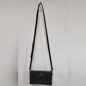 Nanette Lepore Hal Triple Section Black Crossbody Bag